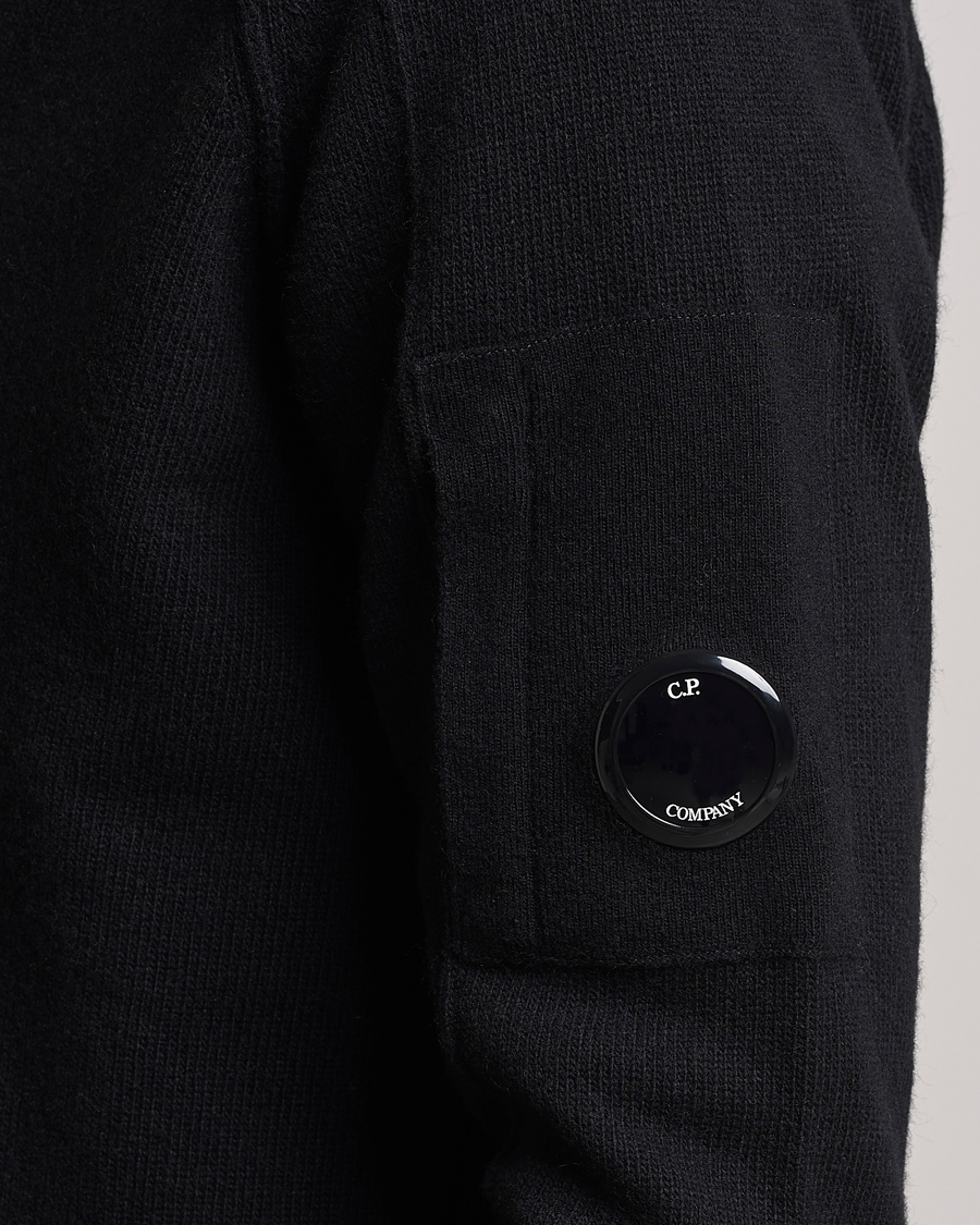 Mies | Puserot | C.P. Company | Lambswool Lens Half Zip Black