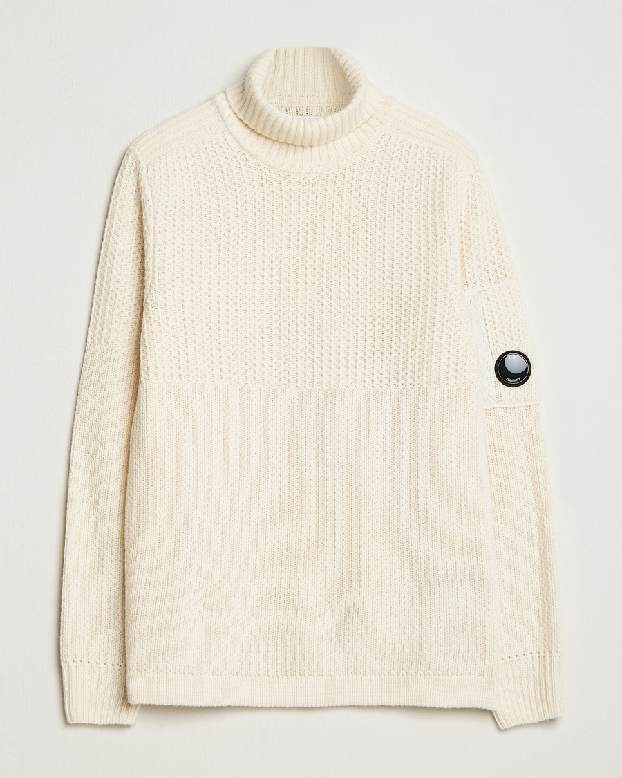 Mies | Poolot | C.P. Company | Heavy Knitted Lambswool Rollneck White