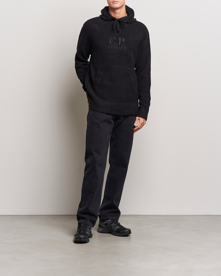 Mies | Puserot | C.P. Company | Wool Polar Fleece Logo Hood Black