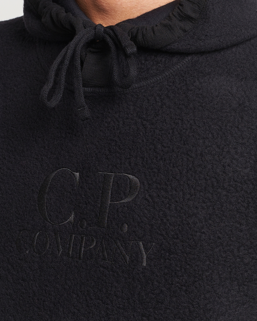 Mies | Puserot | C.P. Company | Wool Polar Fleece Logo Hood Black