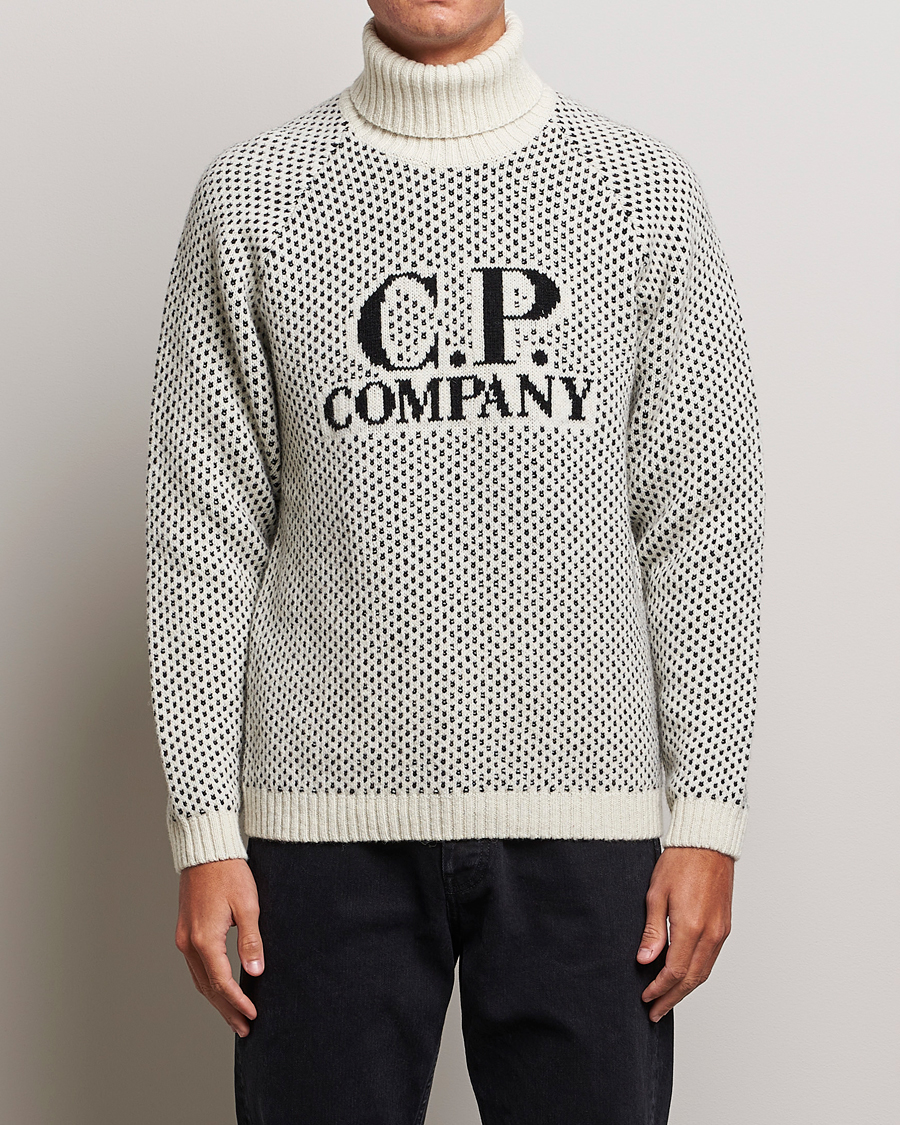 Mies |  | C.P. Company | Wool Jaquard CP 3 Knitted Rollneck White