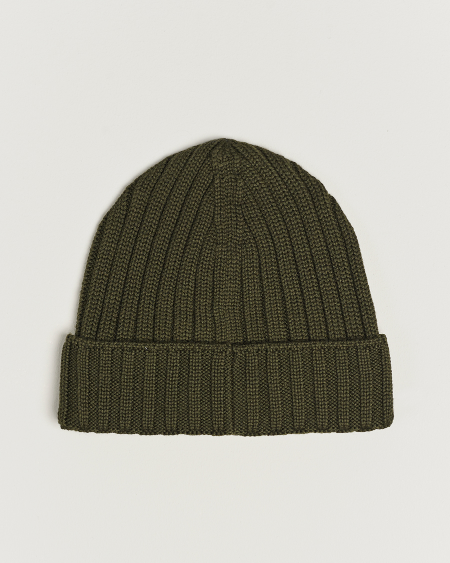 Mies | C.P. Company Knitted Merino Logo Beanie Olive | C.P. Company | Knitted Merino Logo Beanie Olive