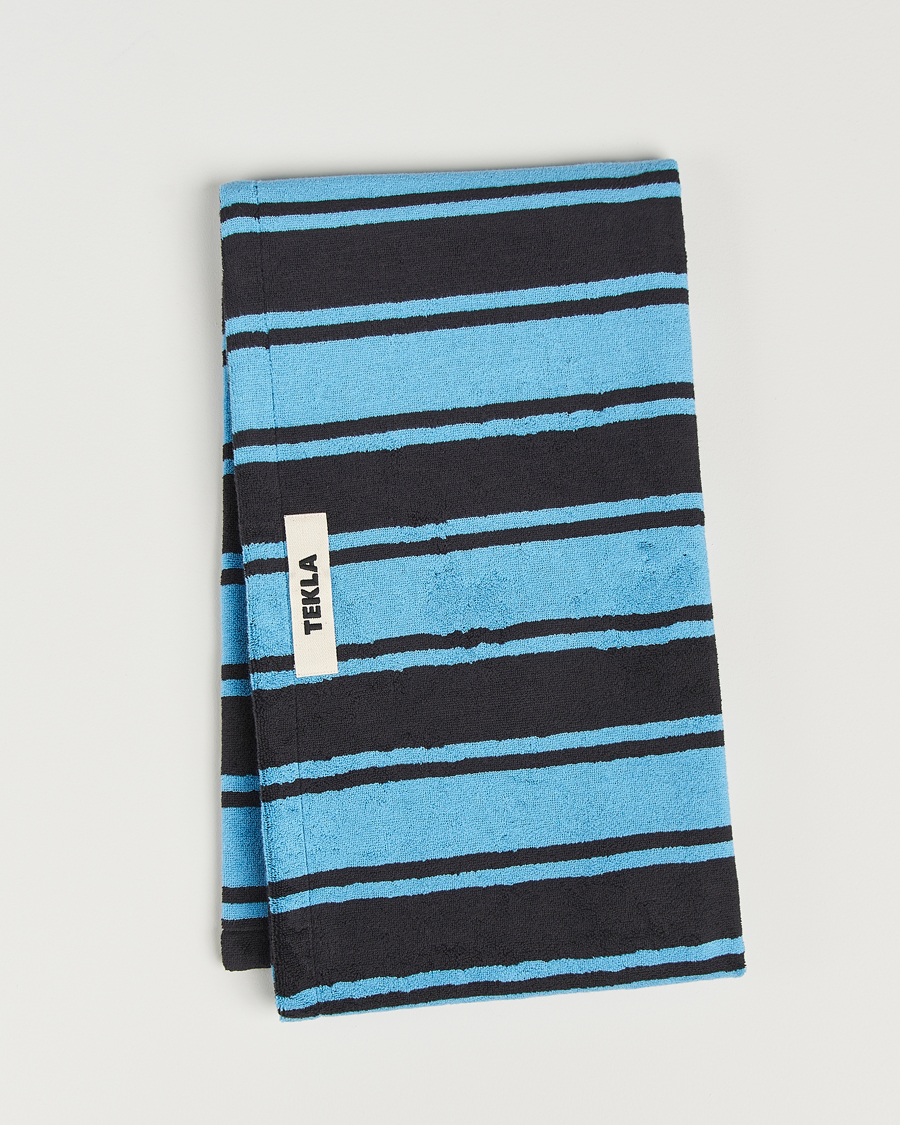 Mies |  | Tekla | Organic Terry Beach Towel Liquorice Stripes
