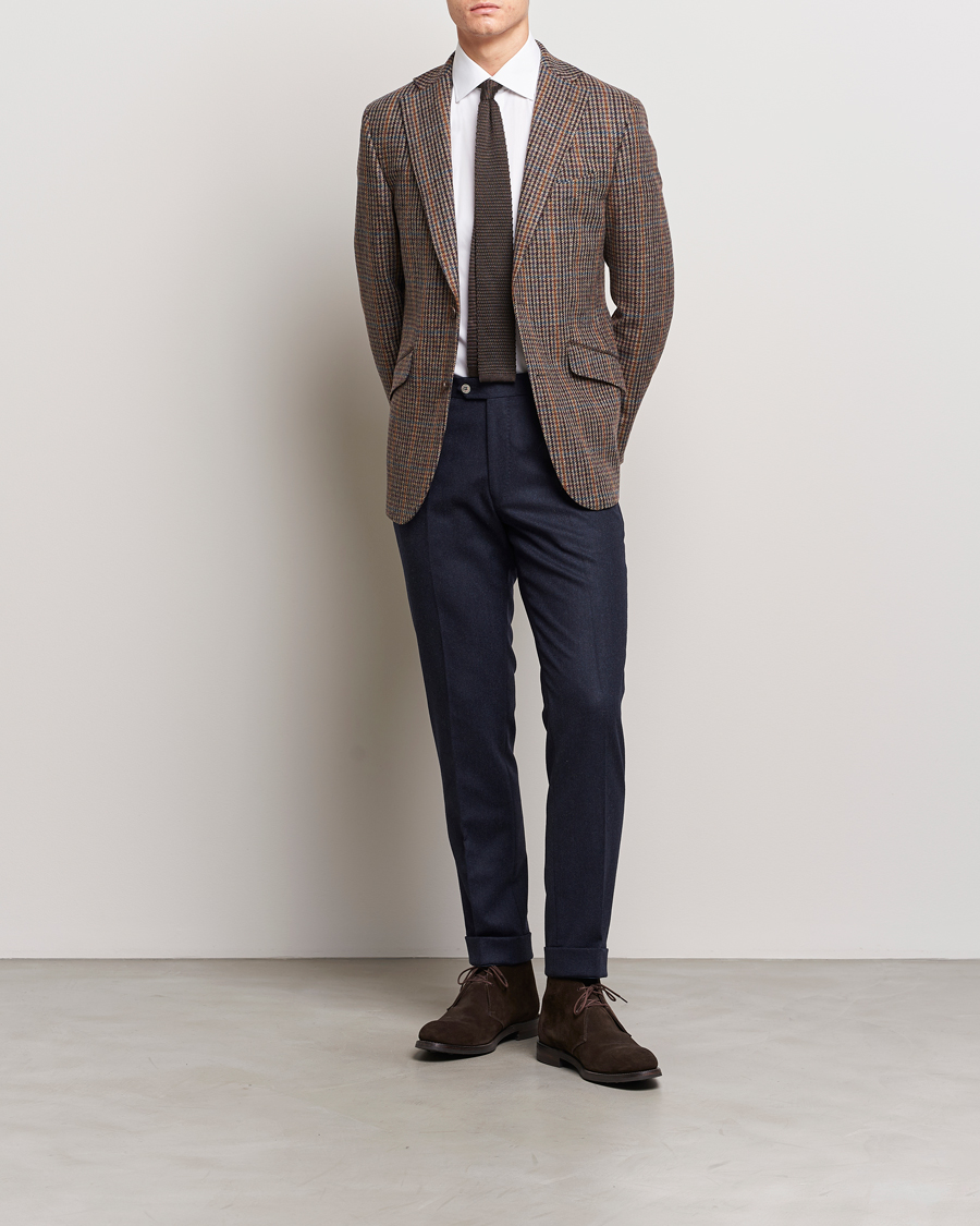 Mies | Pikkutakit | Walker Slater | Edward Lambswool Houndstooth Blazer Brown/Navy