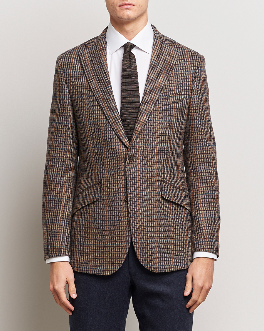 Mies | Pikkutakit | Walker Slater | Edward Lambswool Houndstooth Blazer Brown/Navy