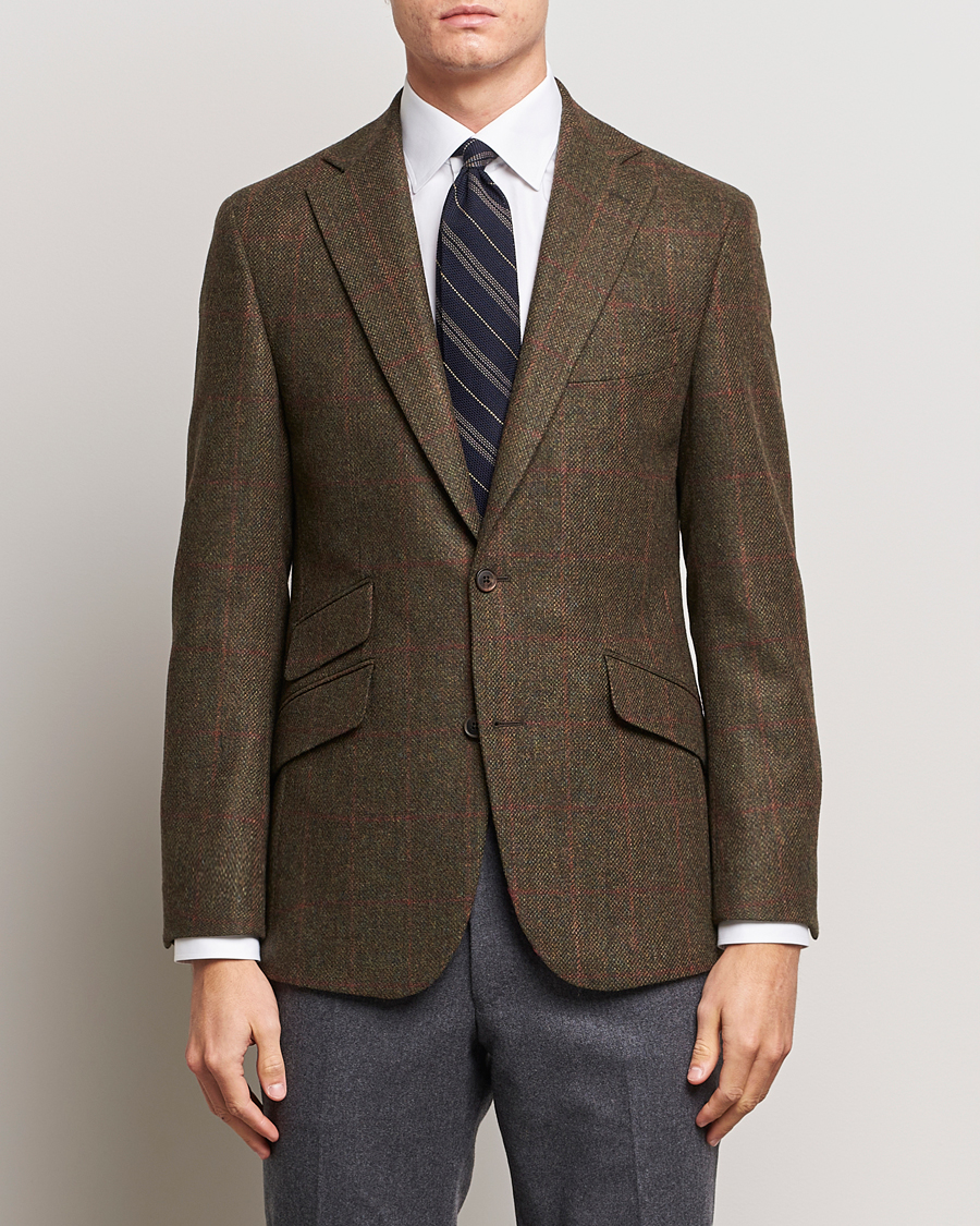 Mies | Pikkutakit | Walker Slater | Edward Lambswool Windowpane Blazer Green