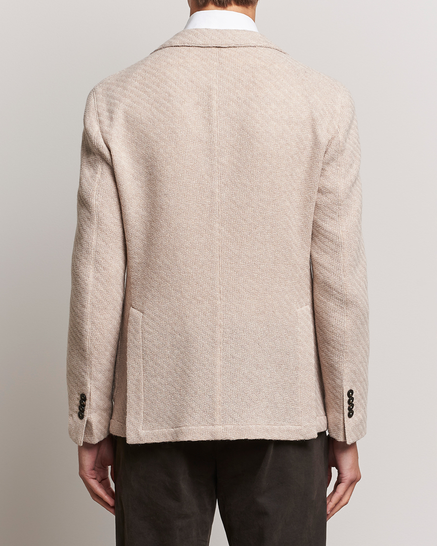 Mies | Pikkutakit | L.B.M. 1911 | Knitted Punto Wool Structure Blazer Beige