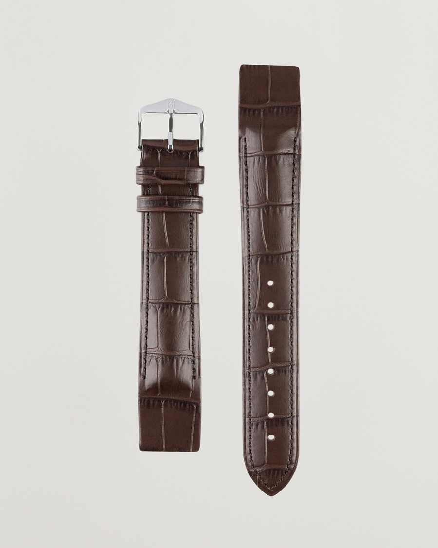 Mies |  | HIRSCH | Duke Embossed Leather Watch Strap Brown