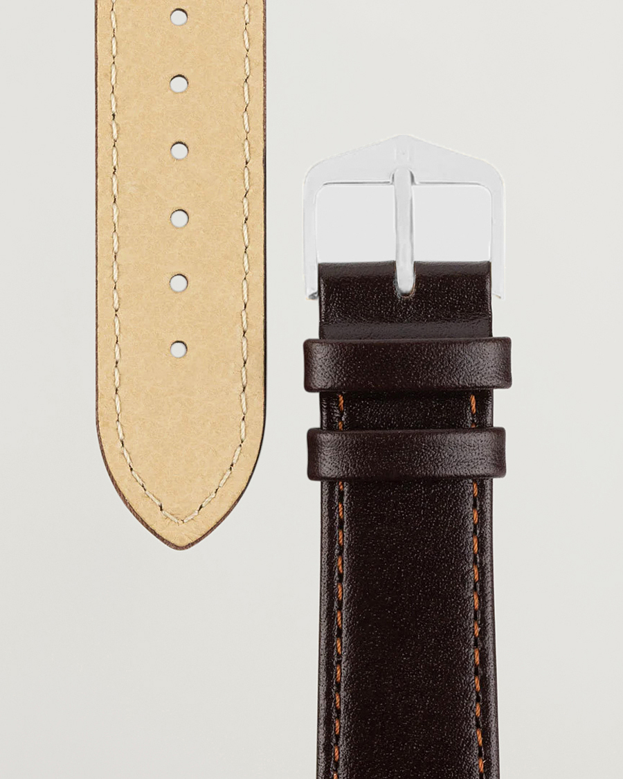 Mies | Kellonrannekkeet | HIRSCH | Osiris Calf Leather Watch Strap Brown