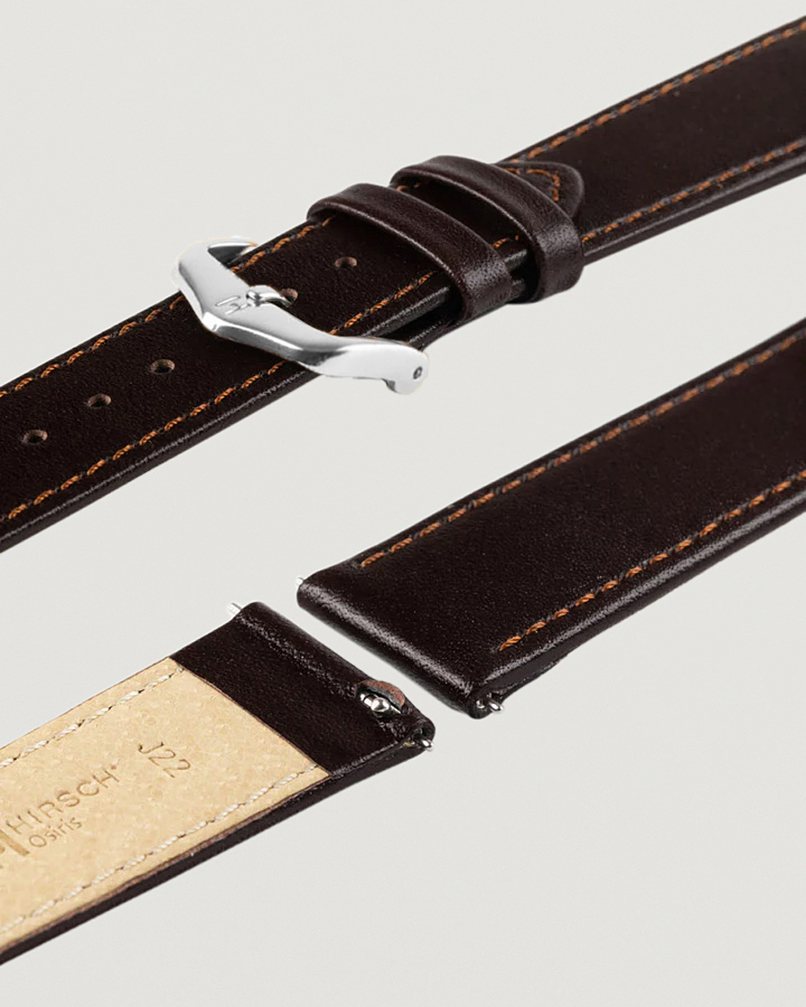 Mies | Kellonrannekkeet | HIRSCH | Osiris Calf Leather Watch Strap Brown