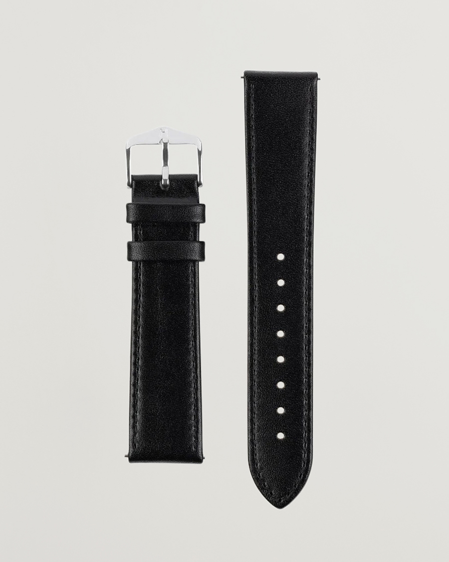 Mies | Kellonrannekkeet | HIRSCH | Osiris Calf Leather Watch Strap Black
