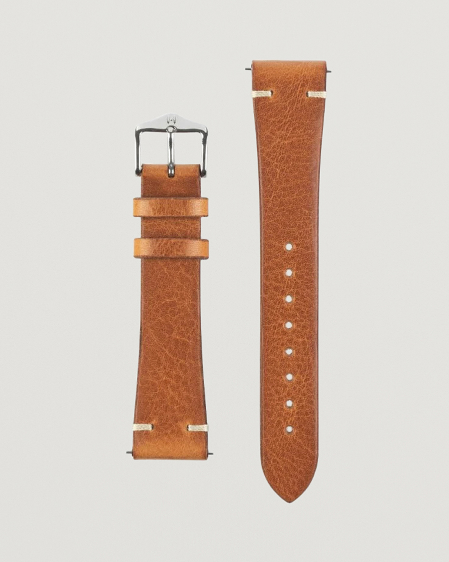 Mies | Kellonrannekkeet | HIRSCH | Bagnore Vintage Leather Watch Strap Golden Brown