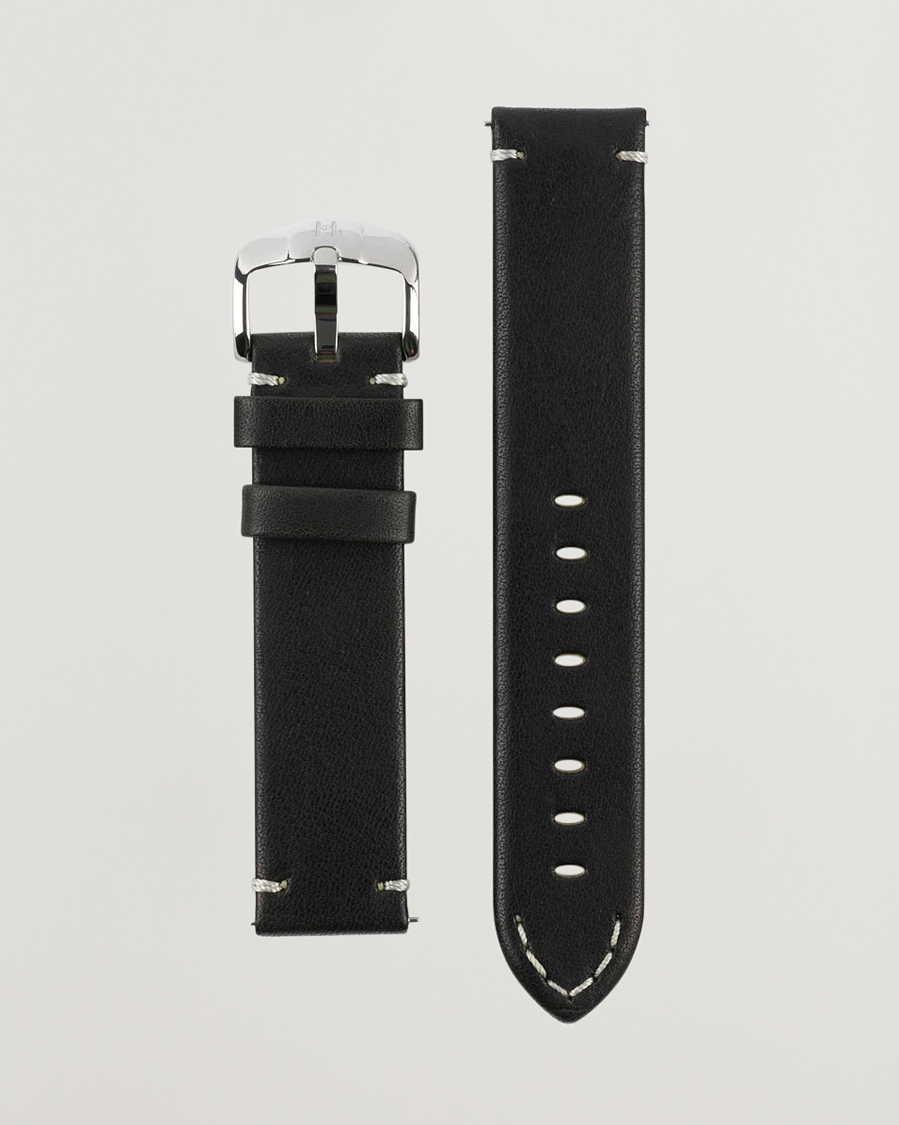 Mies | Kellonrannekkeet | HIRSCH | Ranger Retro Leather Watch Strap Black