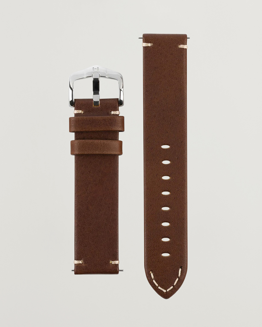 Mies | Kellonrannekkeet | HIRSCH | Ranger Retro Leather Watch Strap Golden Brown