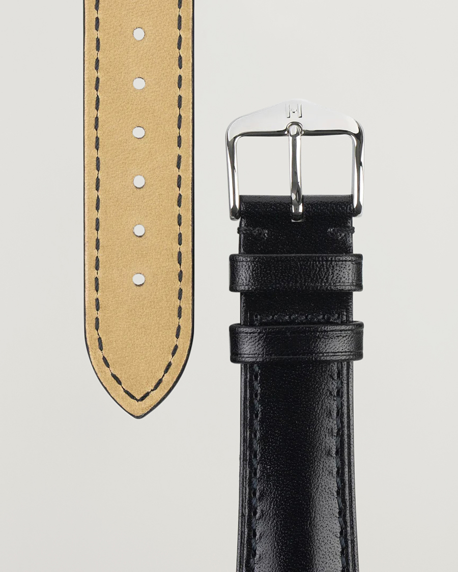 Mies |  | HIRSCH | Siena Tuscan Leather Watch Strap Black