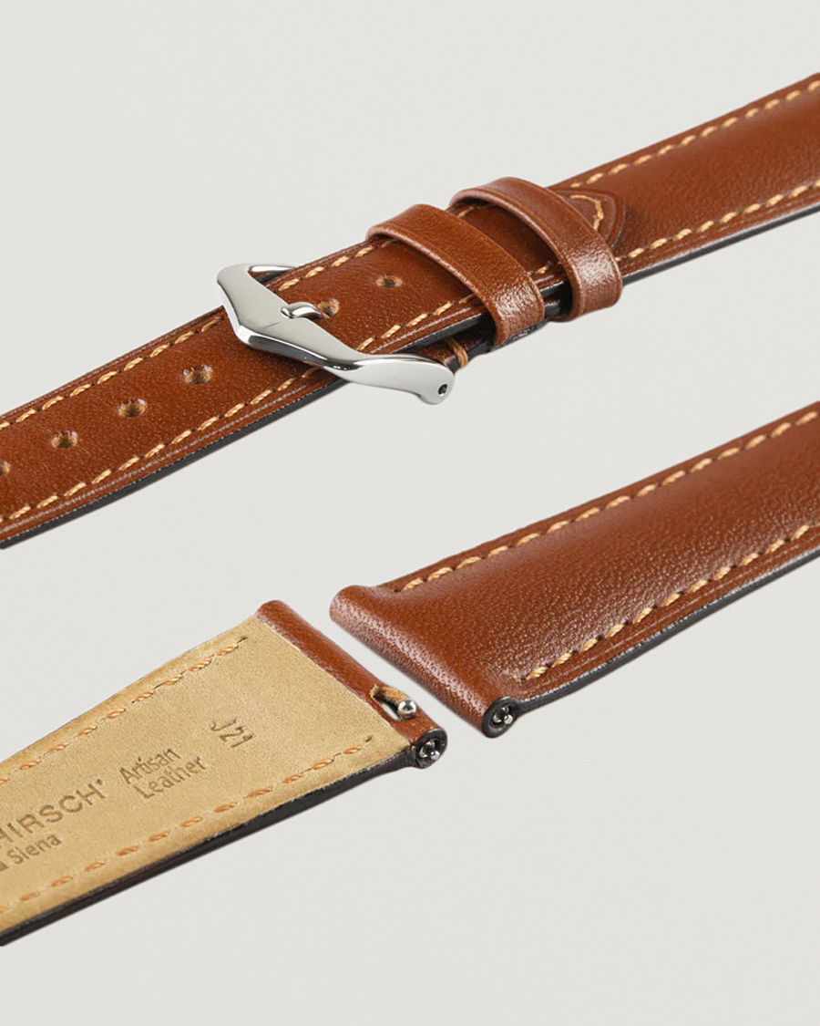 Mies | HIRSCH Siena Tuscan Leather Watch Strap Golden Brown | HIRSCH | Siena Tuscan Leather Watch Strap Golden Brown