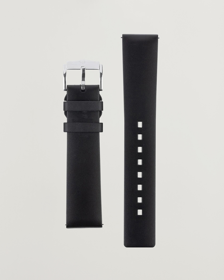 Mies | Kellonrannekkeet | HIRSCH | Pure Natural Rubber Watch Strap Black