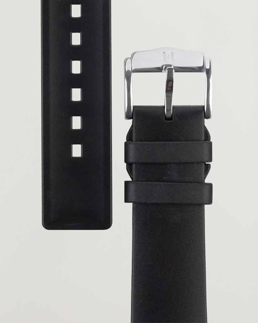 Mies | Kellonrannekkeet | HIRSCH | Pure Natural Rubber Watch Strap Black