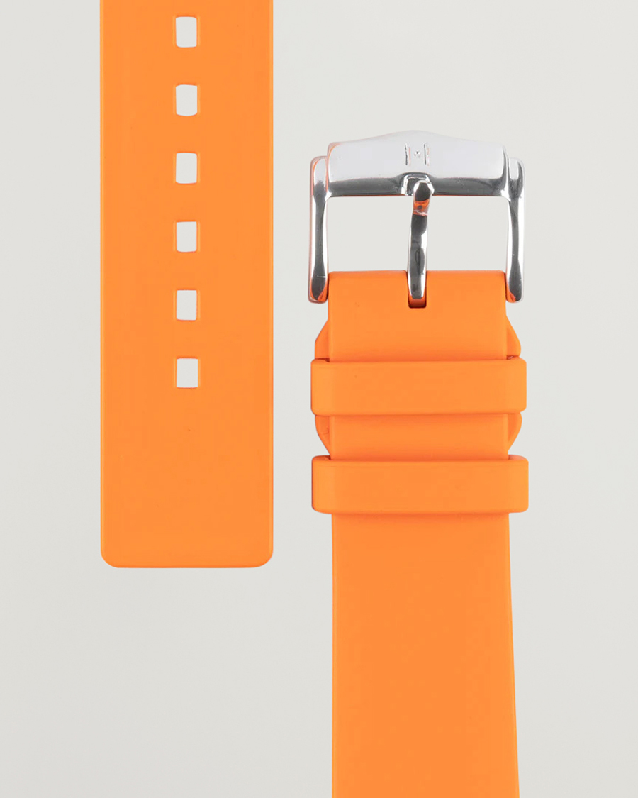Mies | Kellonrannekkeet | HIRSCH | Pure Natural Rubber Watch Strap Orange