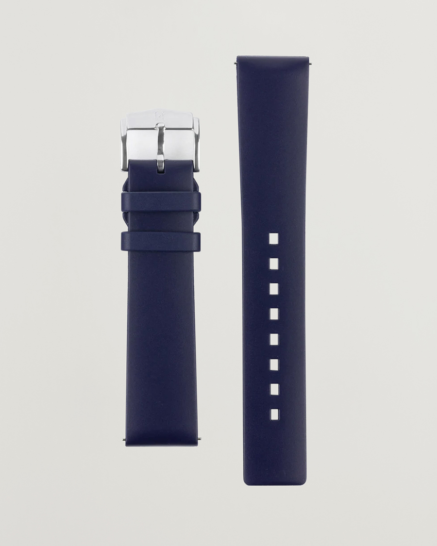 Mies | Kellonrannekkeet | HIRSCH | Pure Natural Rubber Watch Strap Blue