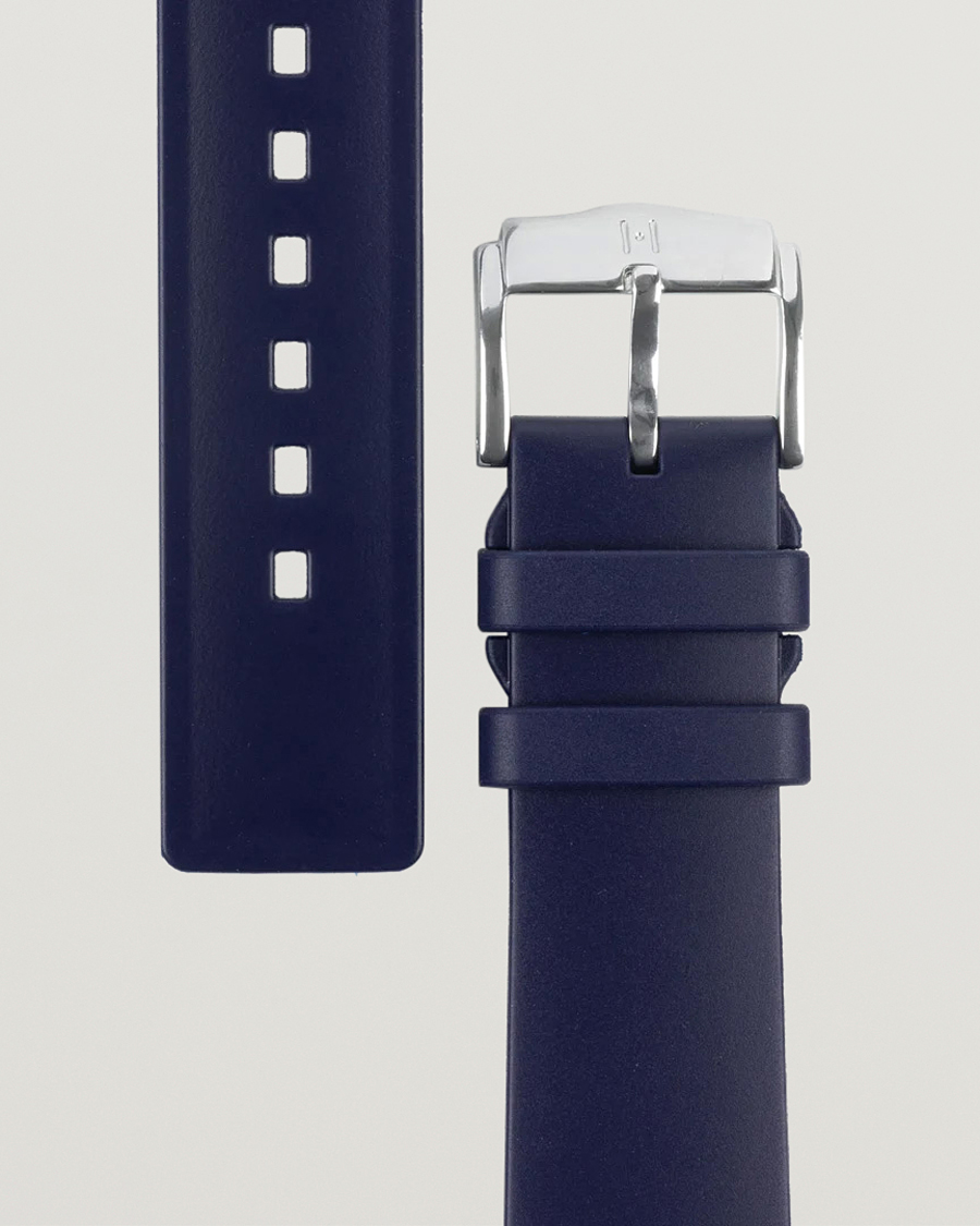 Mies | Kellonrannekkeet | HIRSCH | Pure Natural Rubber Watch Strap Blue