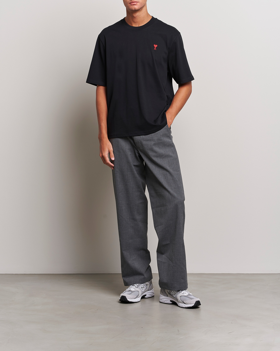 Mies | T-paidat | AMI | Heart Logo T-Shirt Black