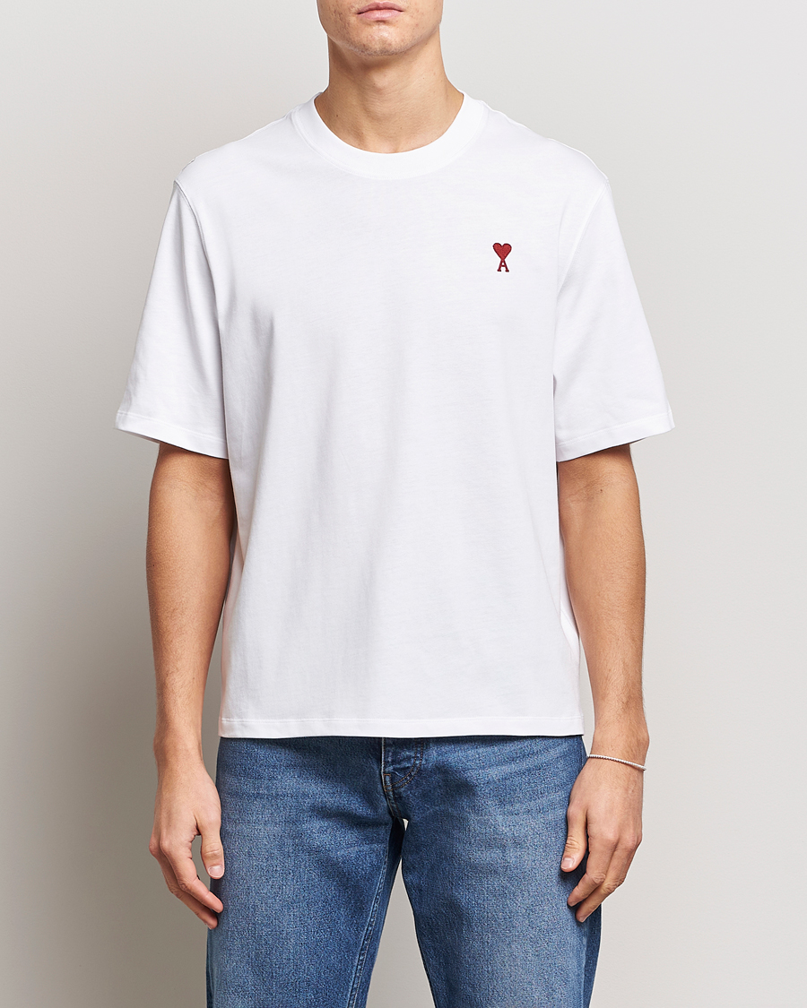 Mies | Valkoiset t-paidat | AMI | Heart Logo T-Shirt White