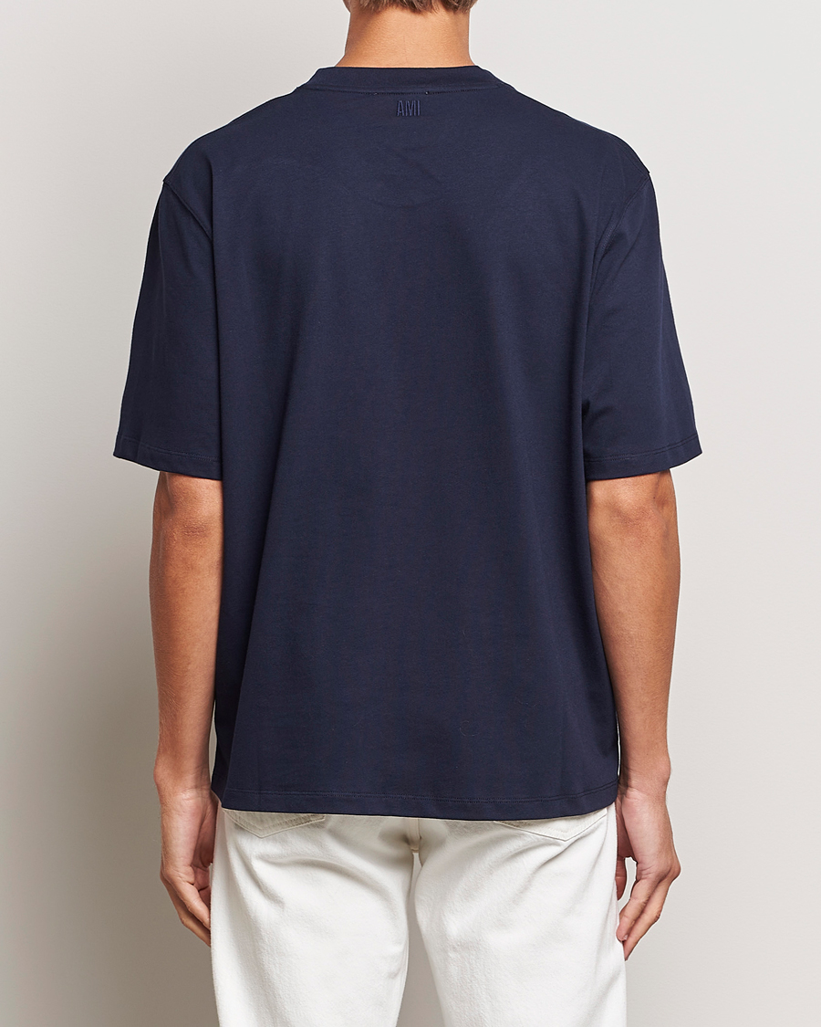 Mies | T-paidat | AMI | Heart Logo T-Shirt Night Blue