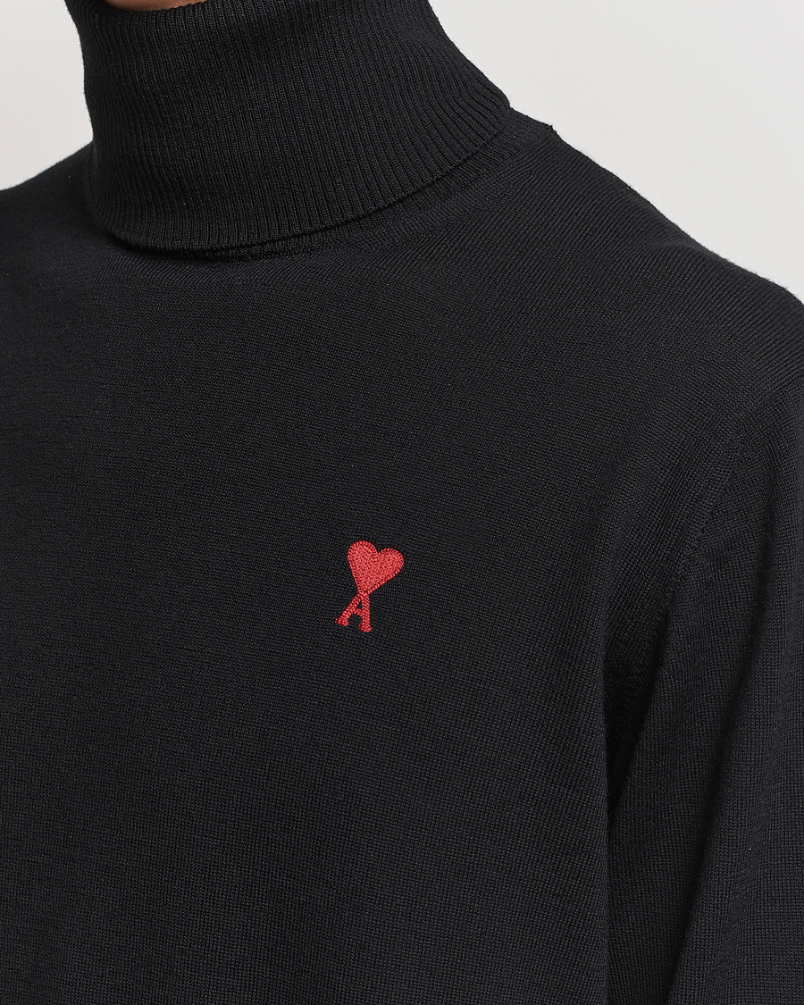Mies | Puserot | AMI | Heart Logo Wool Turtleneck Black