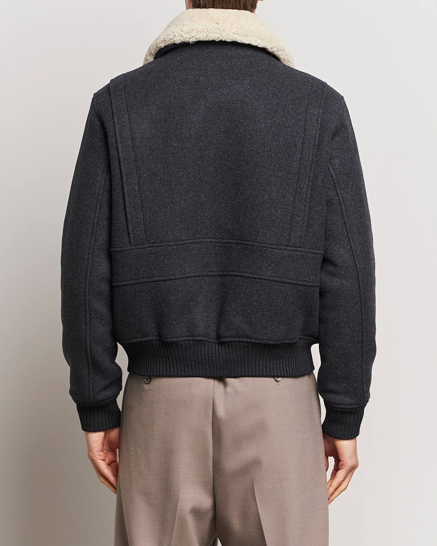 Mies | Takit | AMI | Shearling Bomber Jacket Heather Grey