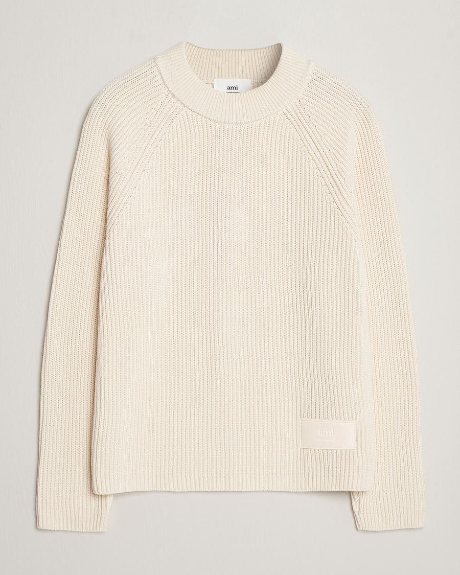 Mies | Puserot | AMI | Heavy Knitted Crew Neck Ivory