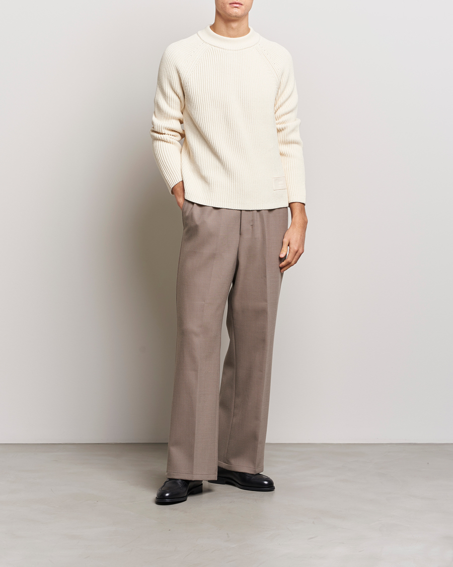 Mies | Puserot | AMI | Heavy Knitted Crew Neck Ivory