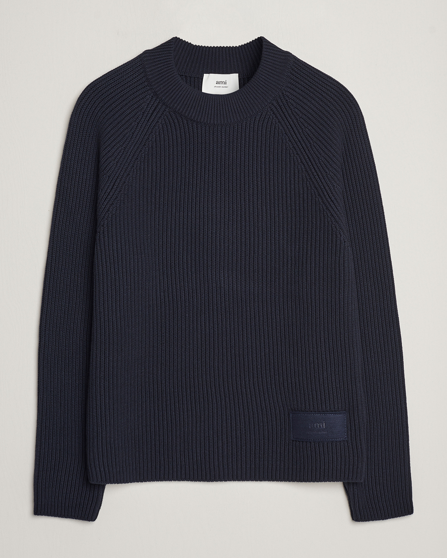 Mies |  | AMI | Heavy Knitted Crew Neck Night Blue