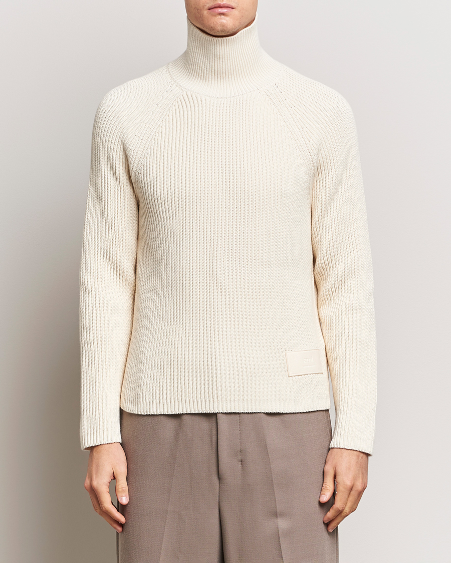 Mies |  | AMI | Heavy Knitted Turtleneck Ivory