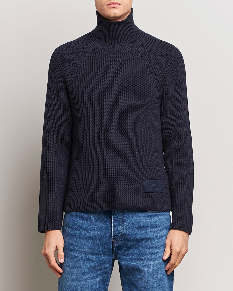 Mies |  | AMI | Heavy Knitted Turtleneck Night Blue