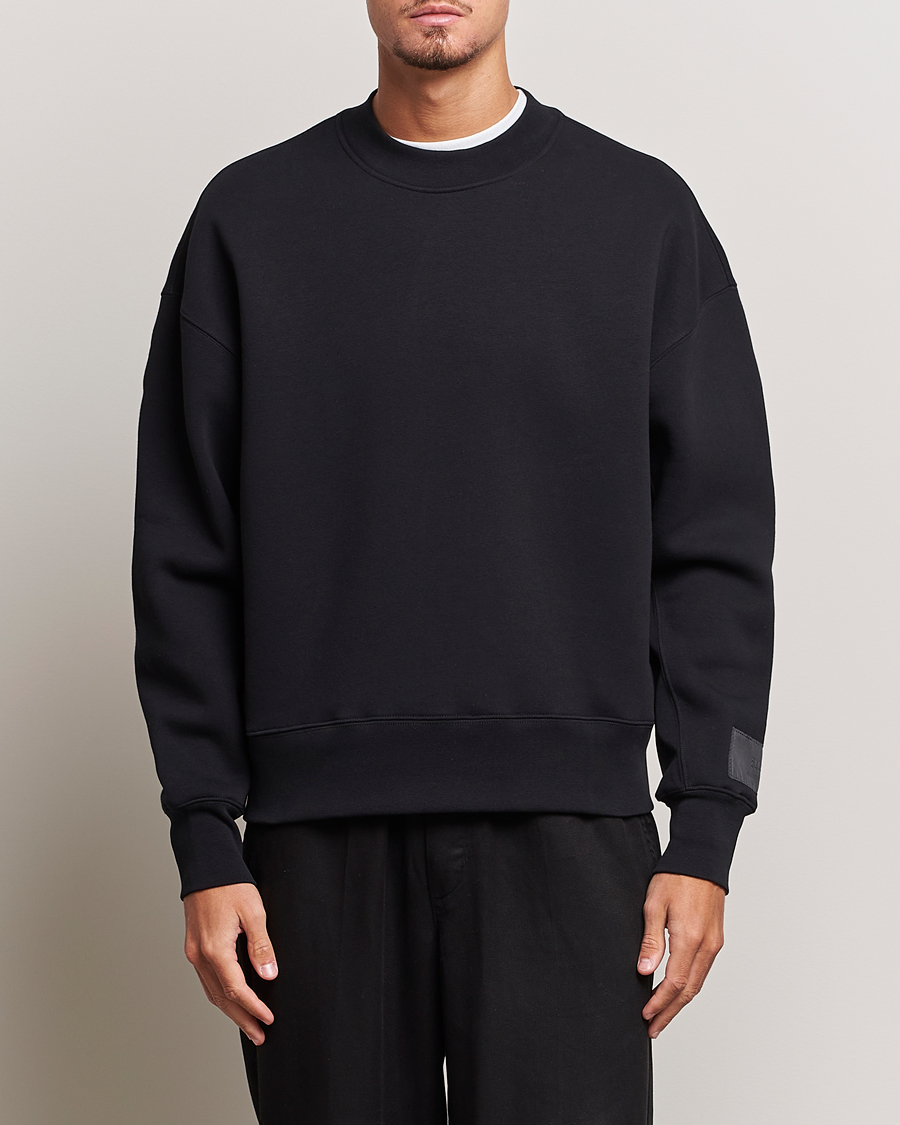 Mies |  | AMI | Brushed Cotton Crew Neck Sweatshirt Black