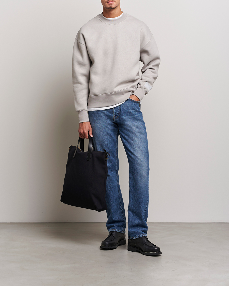 Mies | Puserot | AMI | Brushed Cotton Crew Neck Sweatshirt Pearl Grey