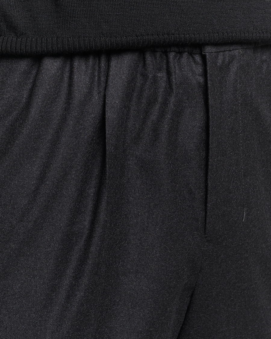 Mies | Housut | AMI | Flannel Drawstring Trousers Heather Grey