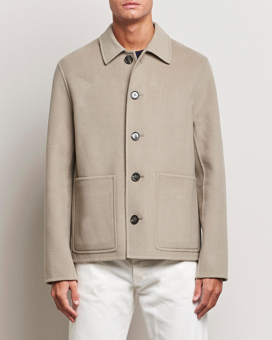 Mies | AMI | AMI | Wool/Cashmere Short Coat Argile Beige