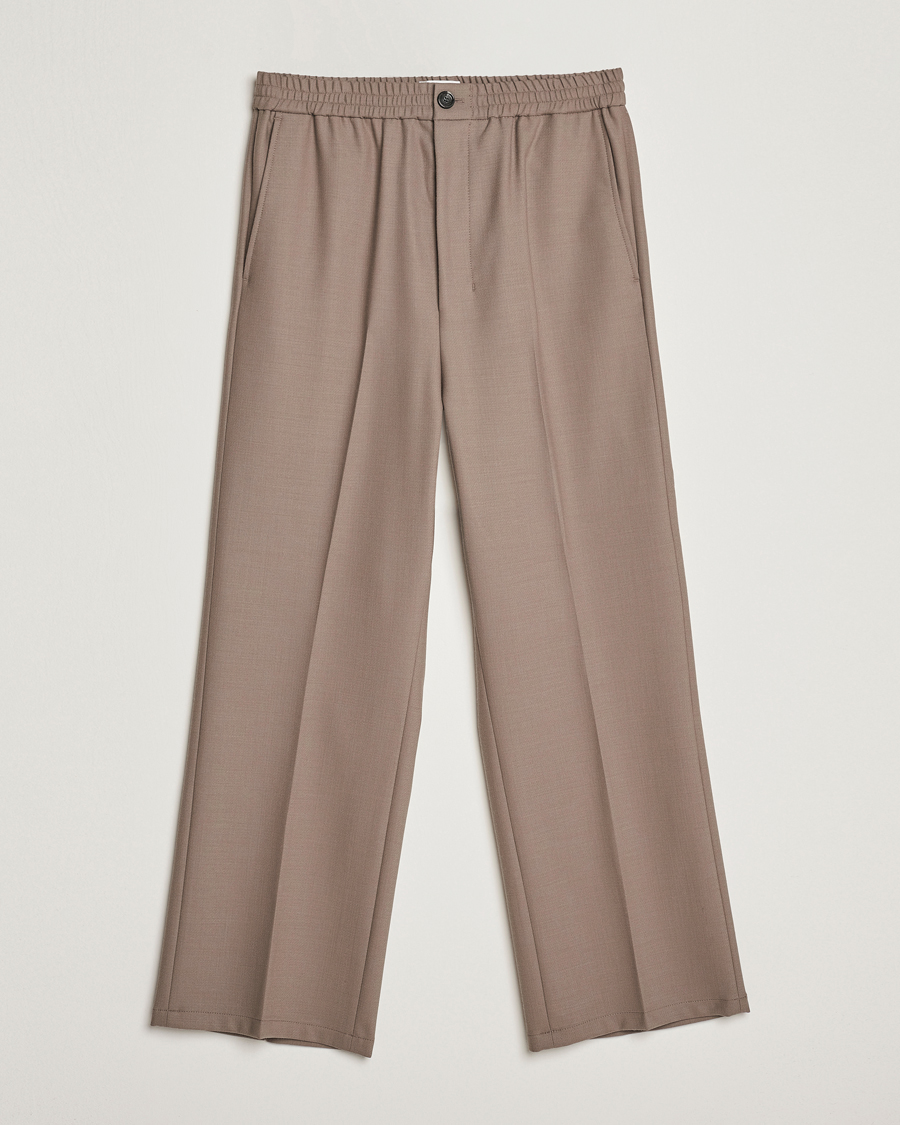 Mies | Housut | AMI | Wool Drawstring Trousers Taupe
