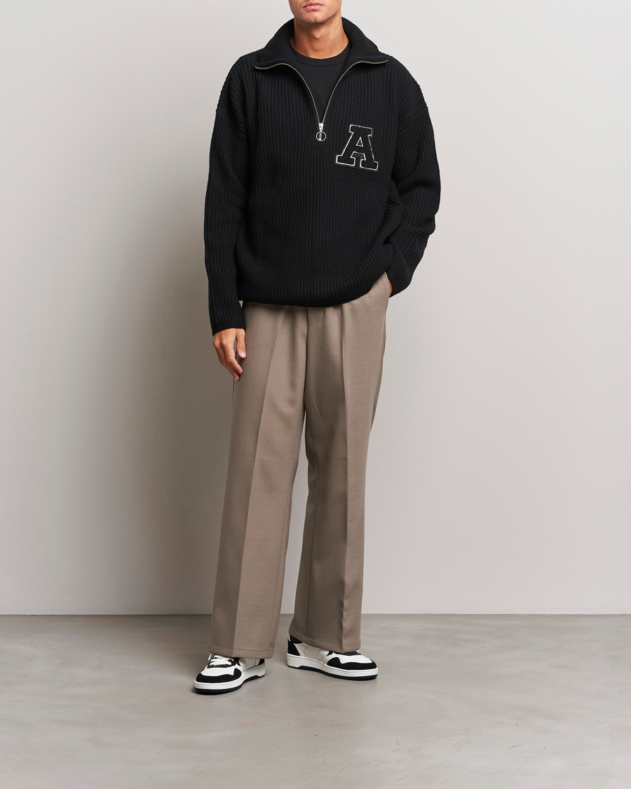 Mies | Housut | AMI | Wool Drawstring Trousers Taupe