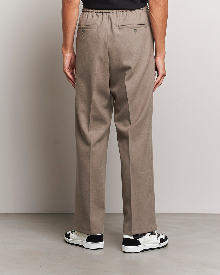 Mies | Housut | AMI | Wool Drawstring Trousers Taupe