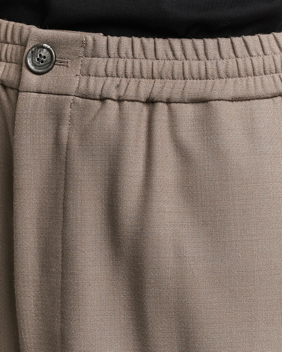 Mies | Housut | AMI | Wool Drawstring Trousers Taupe