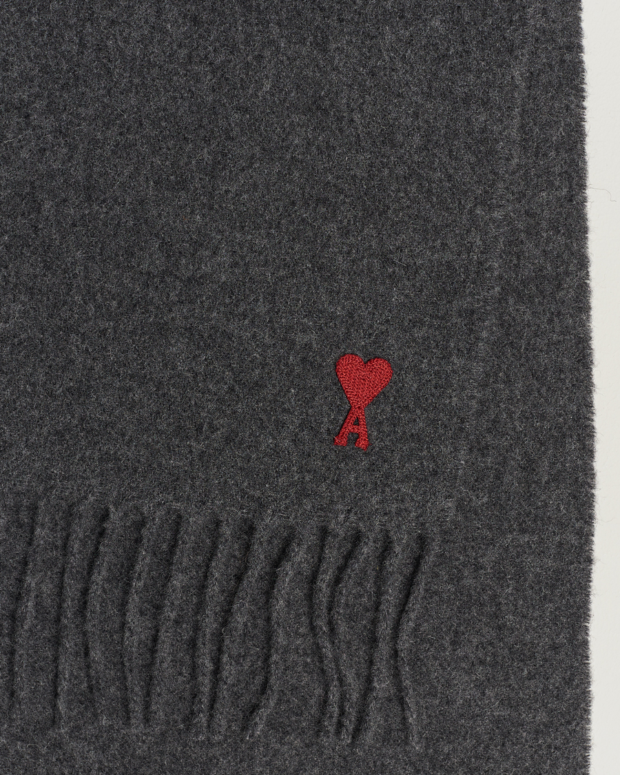 Mies | AMI Heart Logo Scarf Dark Grey | AMI | Heart Logo Scarf Dark Grey