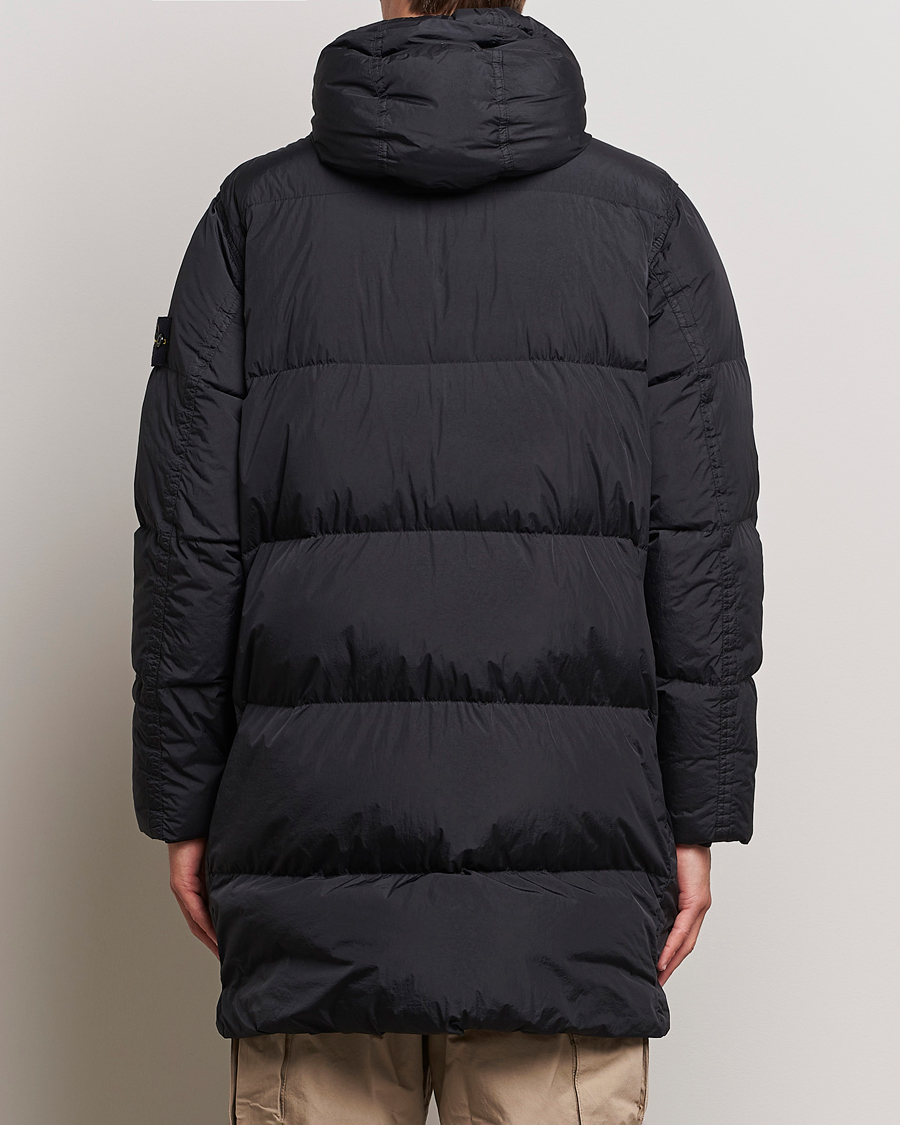 Mies | Takit | Stone Island | Garment Dyed  Recycled Nylon Long Down Jacket Black