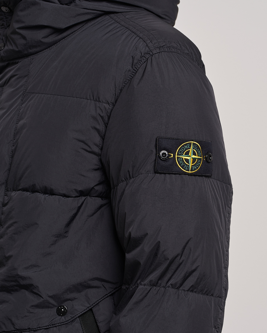 Mies | Takit | Stone Island | Garment Dyed  Recycled Nylon Long Down Jacket Black