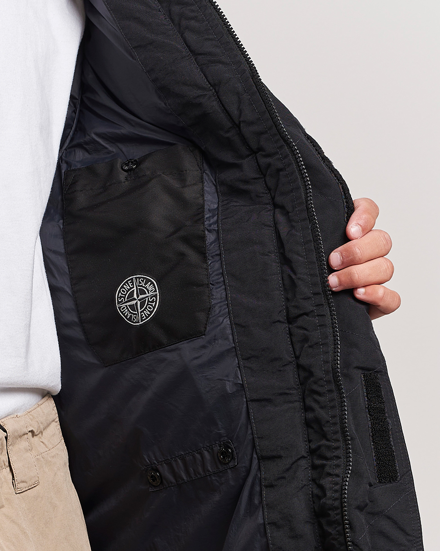Mies | Takit | Stone Island | Garment Dyed  Recycled Nylon Long Down Jacket Black