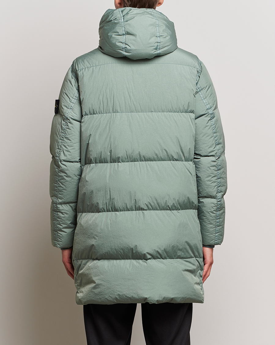 Mies | Takit | Stone Island | Garment Dyed Recycled Nylon Long Down Jacket Sage