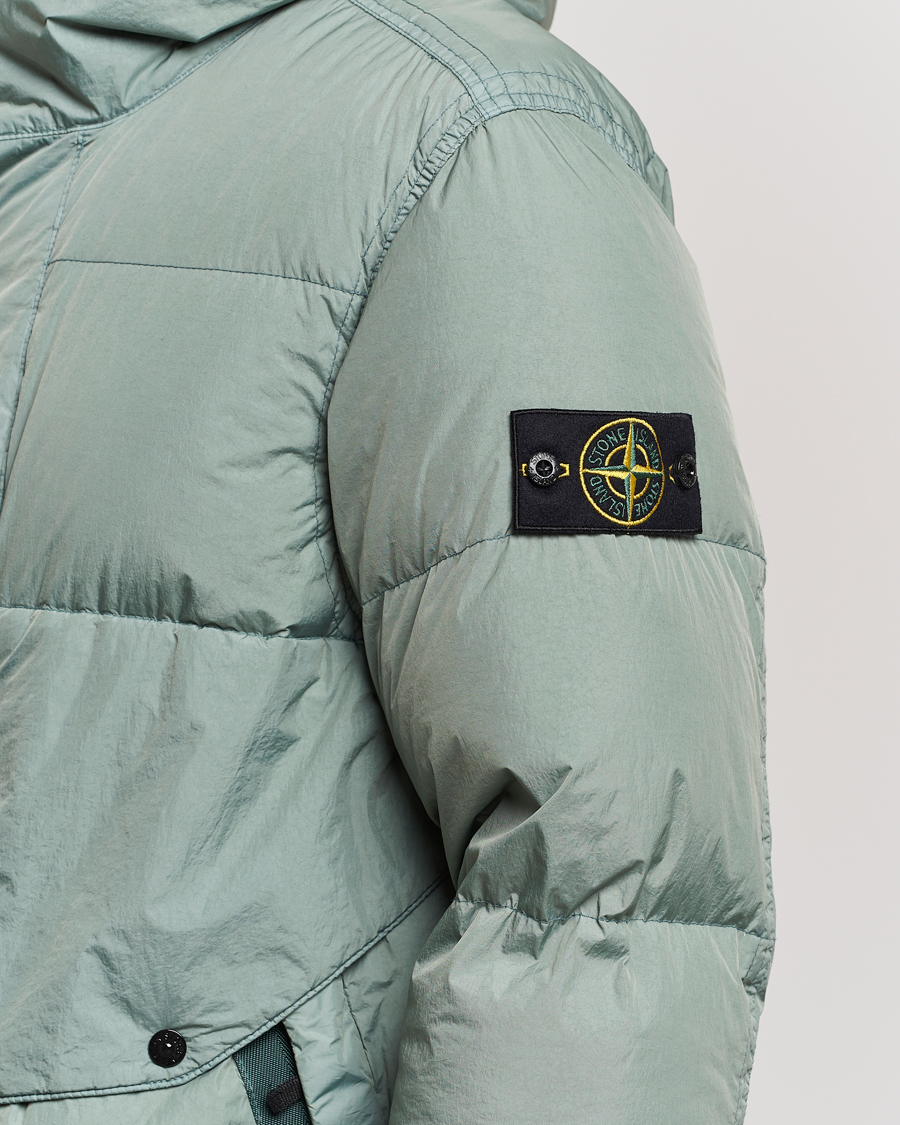 Mies | Takit | Stone Island | Garment Dyed Recycled Nylon Long Down Jacket Sage