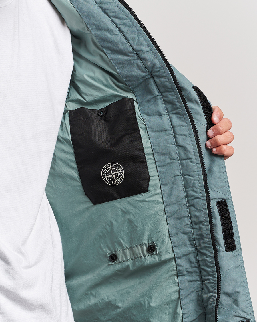 Mies | Takit | Stone Island | Garment Dyed Recycled Nylon Long Down Jacket Sage